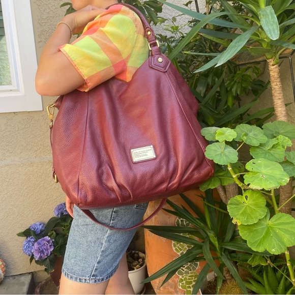 Vintage Marc Jacobs Dark Burgundy Pebble Leather Super Large Women's Bag - Picture 1 of 17